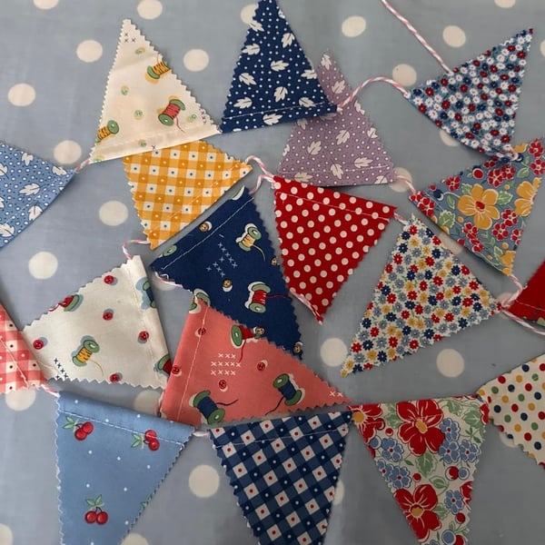  Moda Fabric Mini Cotton Fabric Bunting 