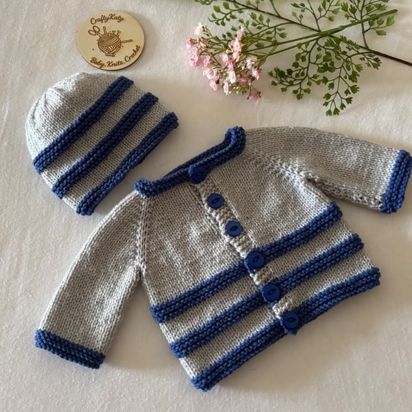 Newborn Cardigan, Hat & Bootees 
