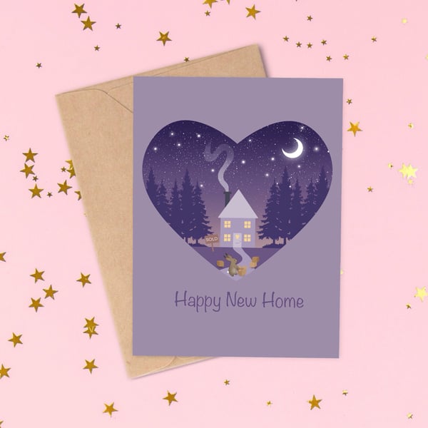 Happy New Home Greeting Card, Moving Card.