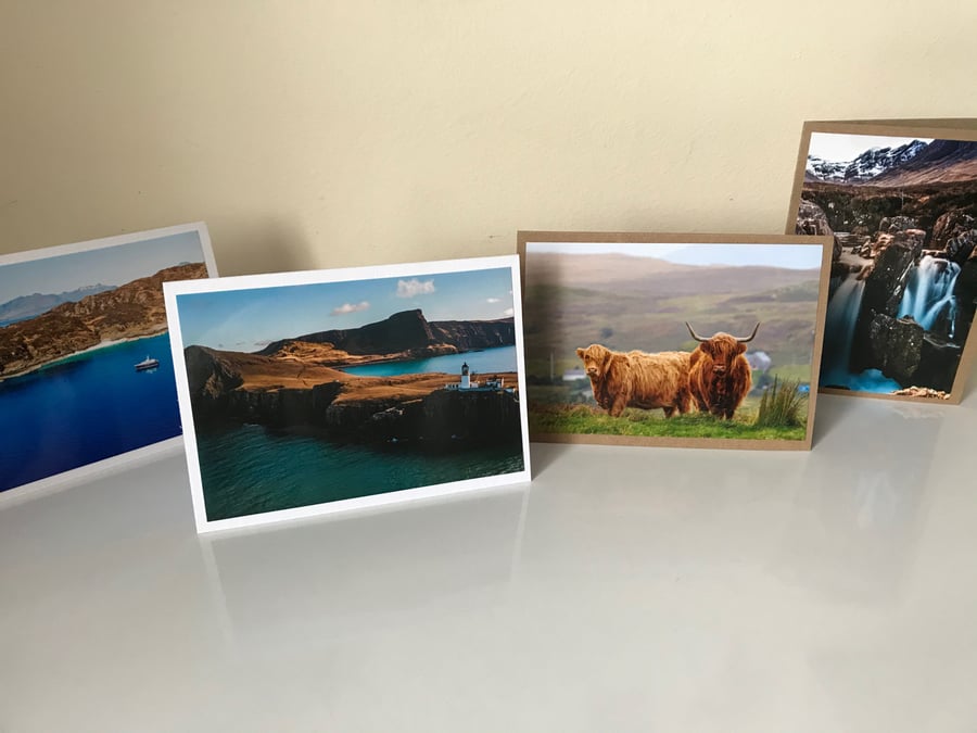 Photo Greetings Cards, pack of 4, Isle of Skye, blank for your own message 