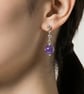 Natural Amethyst & Sterling Silver Chain Drop Earrings – Handmade - Image 4