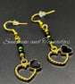 Handmade Black & Gold Double Heart Earrings – Czech Crystal. Hypoallergenic. - Image 5