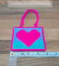 Wall art of a bright pink heart, adjustable hang length - Image 2
