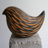 Raku glazed bird (E) Orange