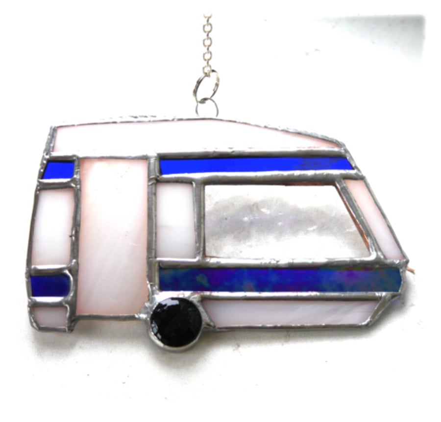 Caravan Suncatcher Stained Glass Classic Blue