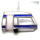 Caravan Suncatcher Stained Glass Classic Blue