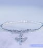 Sterling Silver Bee Bracelet Stretchy Handmade Dainty Pretty  - Image 2