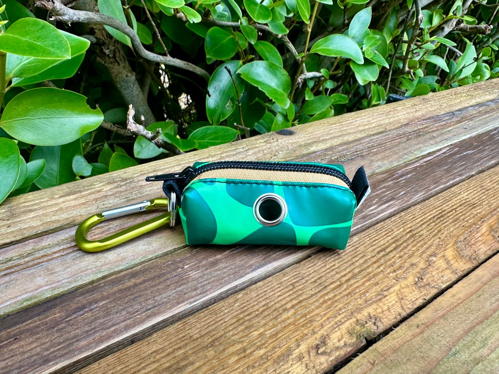 Green Turtle Repurposed Dog Poo Bag Holder - Made From Pool Toy