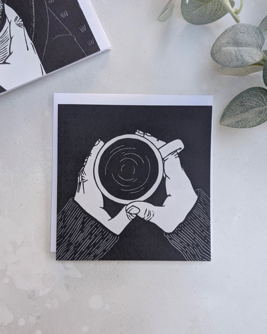 Tea Cup Greetings Card, Mindfulness Note Card