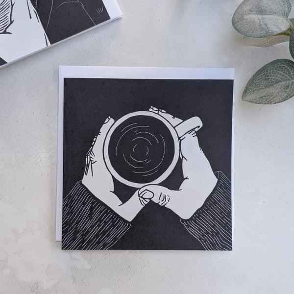 Tea Cup Greetings Card, Mindfulness Note Card