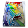 Kingfisher Rainbow Panel Stained Glass Suncatcher 015