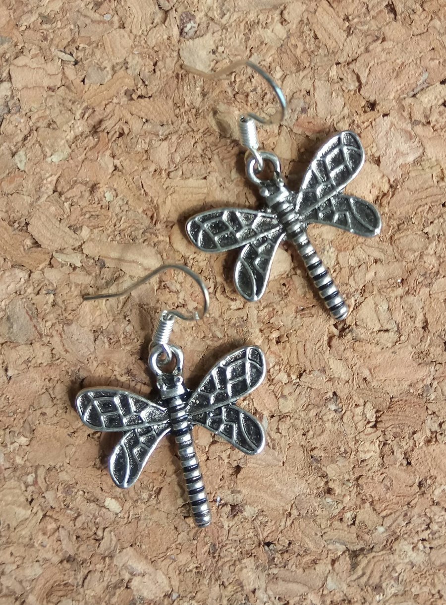  Tibetan Silver Dragonfly Earrings