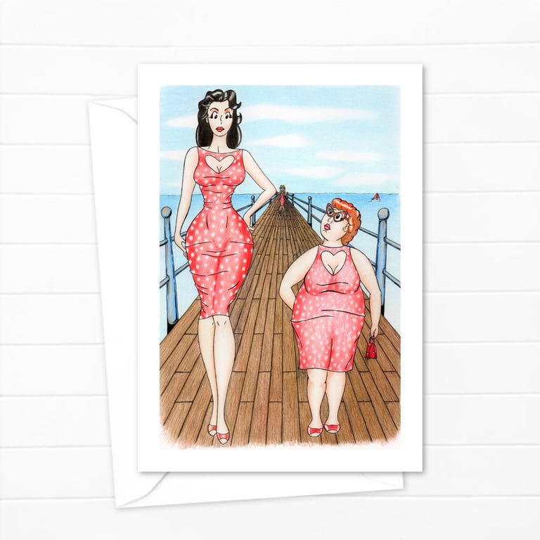 Seaside Postcard Greetings Card: Traditional Pier on the Beach (806)