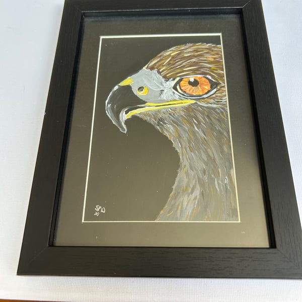 Original eagle painting 5x7" wildlife artwork 
