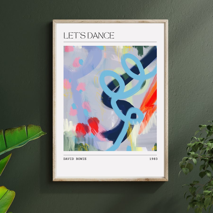 Music Poster David Bowie - Let's Dance Abstract Interpretation Art Print 