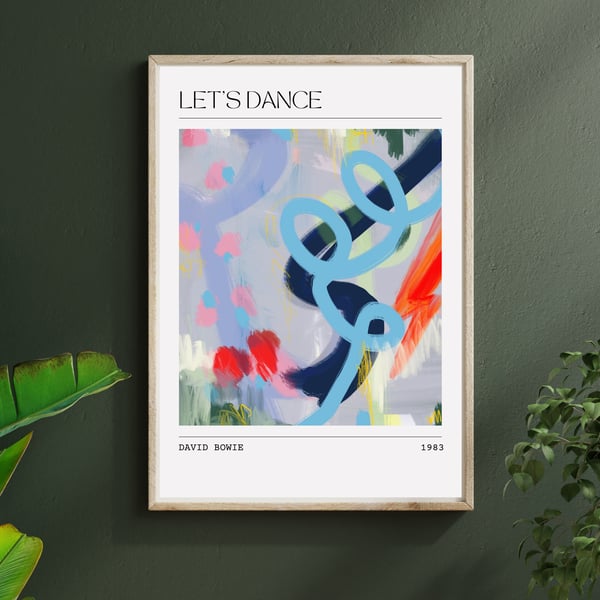 Music Poster David Bowie - Let's Dance Abstract Interpretation Art Print 