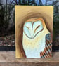 Peeping Barn Owl Acrylic Portrait Painting  - Image 1