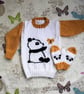 Aran Knitting pattern for girls with Panda and Butterfly Sweater and Mittens - Image 9