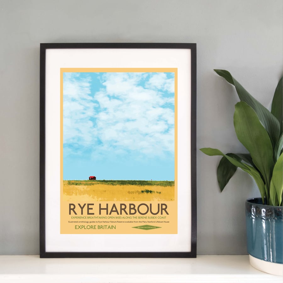 Rye Harbour, Sussex UK Travel Print from Silver and Paper Prints K002
