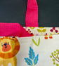 Small tote bag - jungle theme and bold floral lining - Image 5