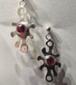  Handmade Sterling silver earings with garnet stones - Image 2