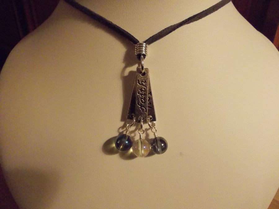 Faith, Hope and love charm necklace