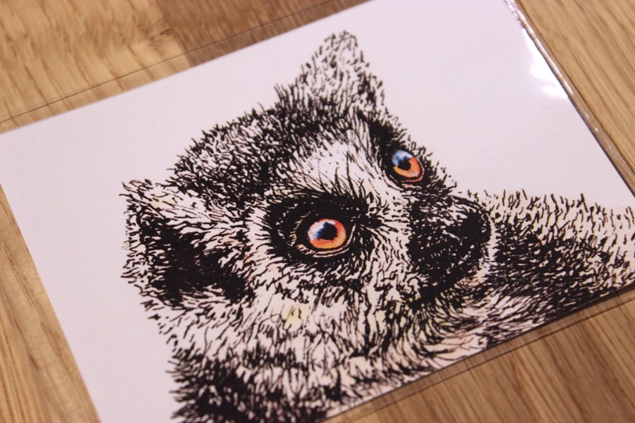 Lemur ACEO Print - Mini Wildlife Art Print, Free UK Post
