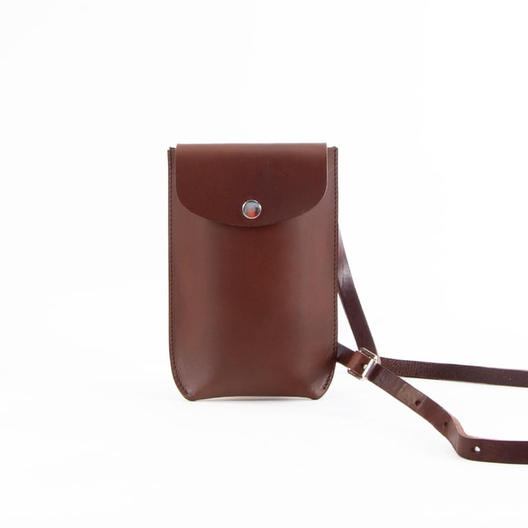 Brown Leather Phone Holder 