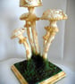 Fantasy Gold flaked clay Toadstool art sculpture - Image 3