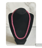 Pink and white Polka dot kumihimo beaded necklace 