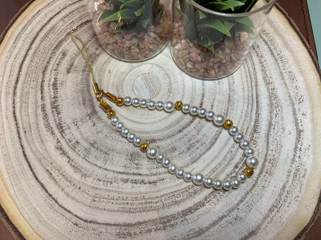 Pearl Bead Bracelet Strap Lanyard