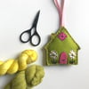 Hand Embroidered Felt House Lavender Bag