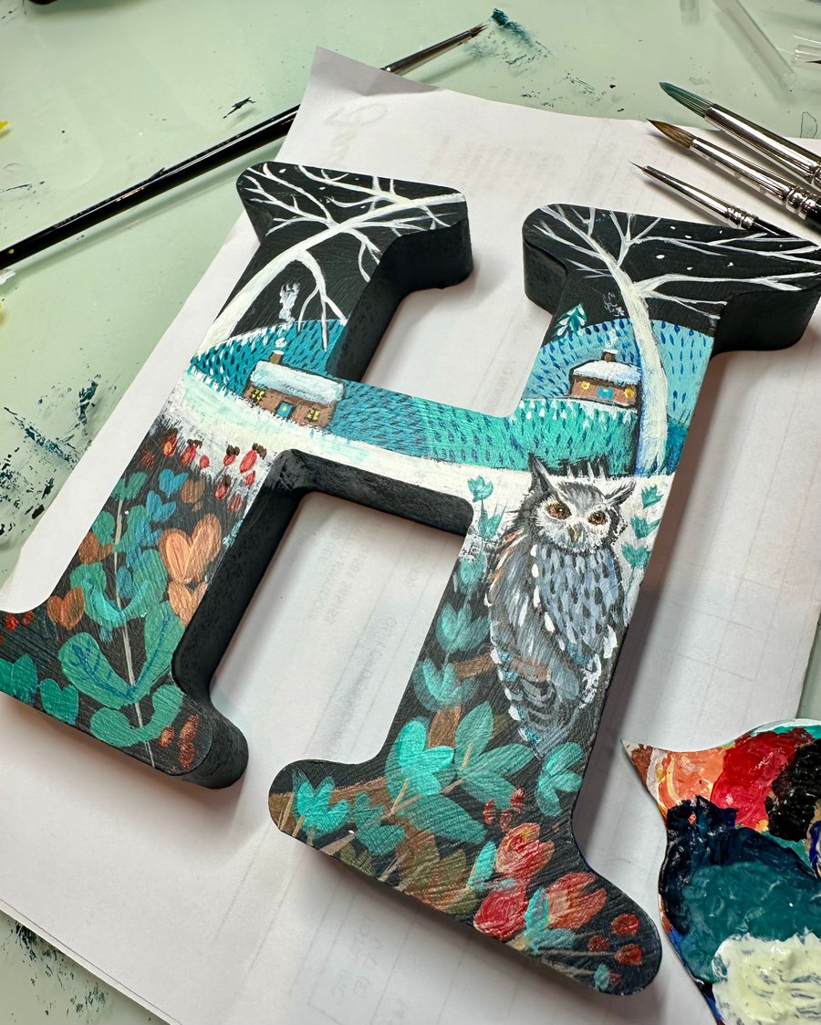 Hand Painted Letter H
