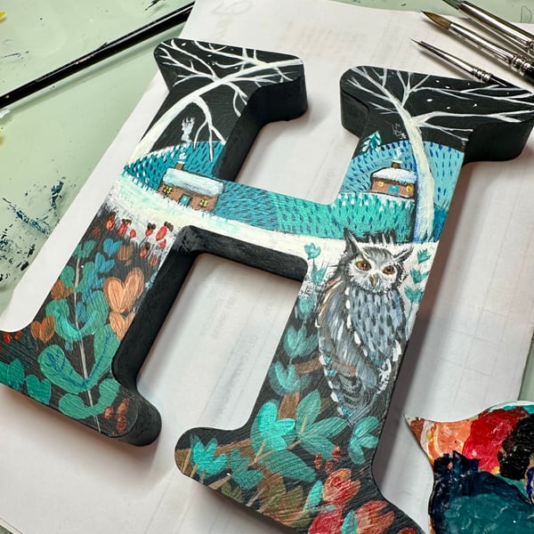 Hand Painted Letter H