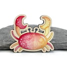 Crab Fridge Magnet - Maple Wood Magnet - Seaside Kitchen Coastal Decor