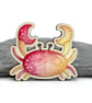 Crab Fridge Magnet - Maple Wood Magnet - Seaside Kitchen Coastal Decor