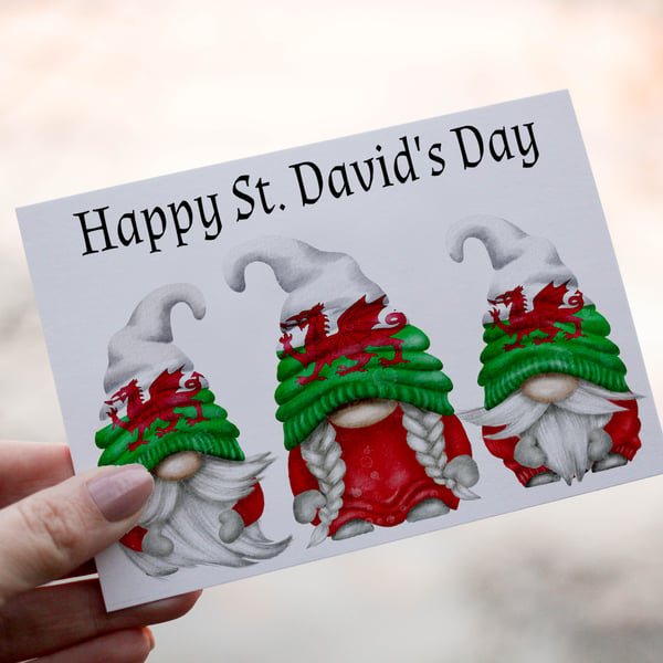 St David's Day Gnome Card, Custom Card For St David's Day, Personalised Card