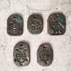 Handmade Animal Totem Clay Pendants, Fish, Owl, Turtle, Elephant, Keyring Charms