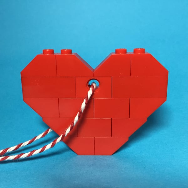 Lego Love Heart Ornament - Christmas Tree Decor - Folksy