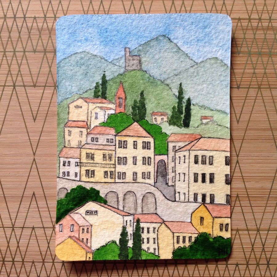 ACEO Original Lombardy watercolour