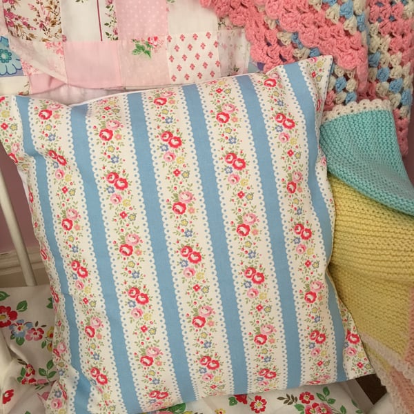 Cath kidston lace stripe cotton duck fabric cushion cover