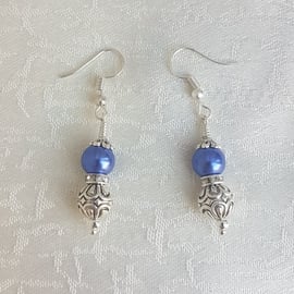 Gorgeous Royal Blue Magnetic Haematite and Fancy Bead Earrings.