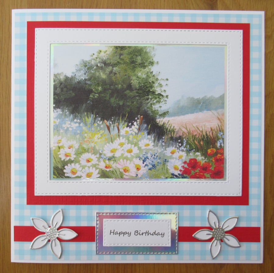 Country Scene - 8x8" Birthday Card