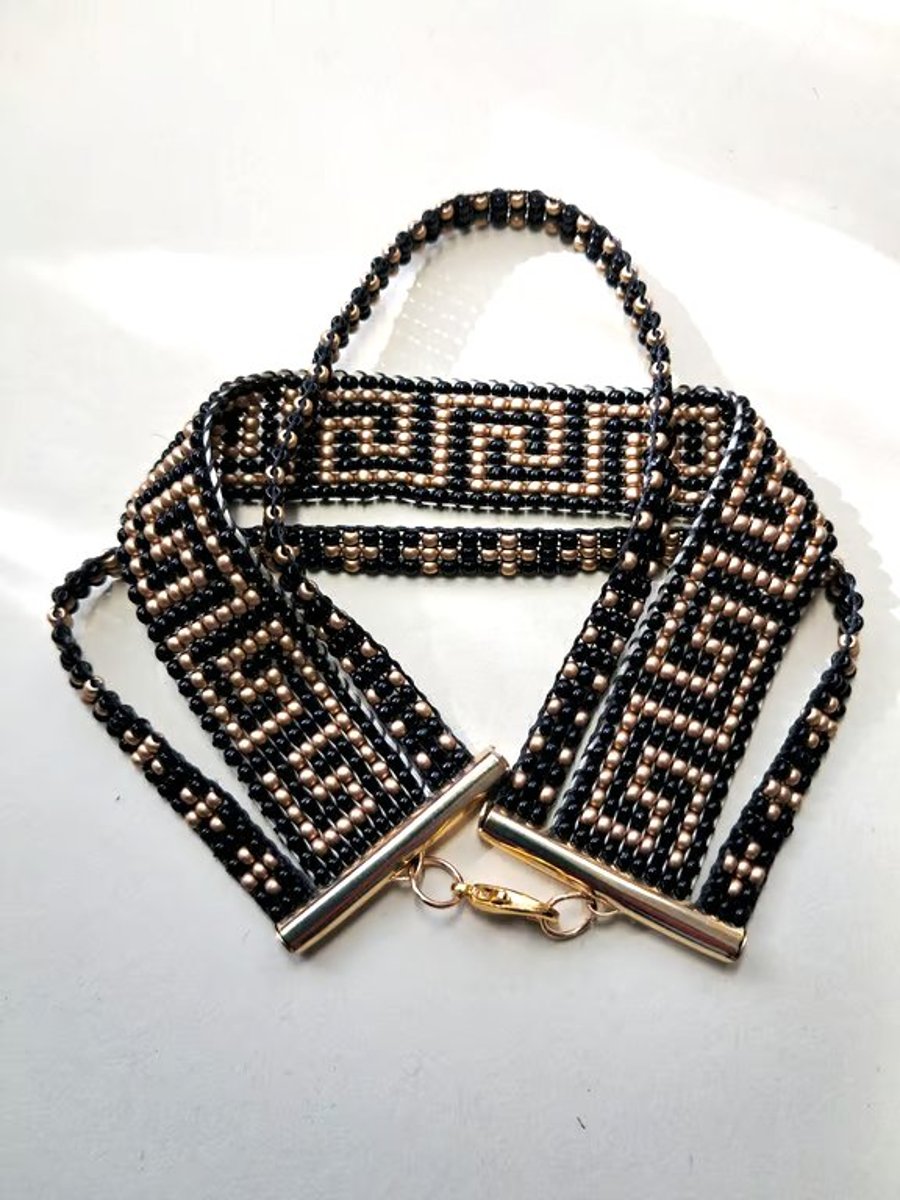 Greek style 3 strand beaded bracelet