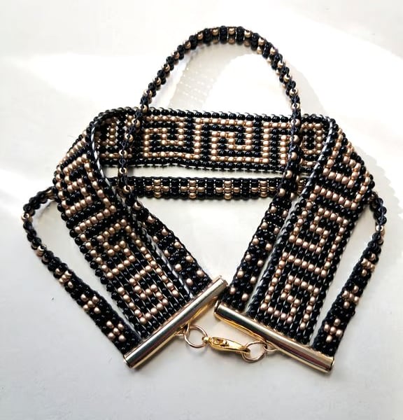 Greek style 3 strand beaded bracelet
