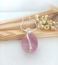 Rose Quartz Necklace - Wire Wrapped Rose Quartz Tumble Stone - Heart Chakra  - Image 3