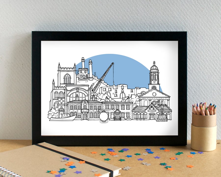 Workington Cumbria Skyline Art Print