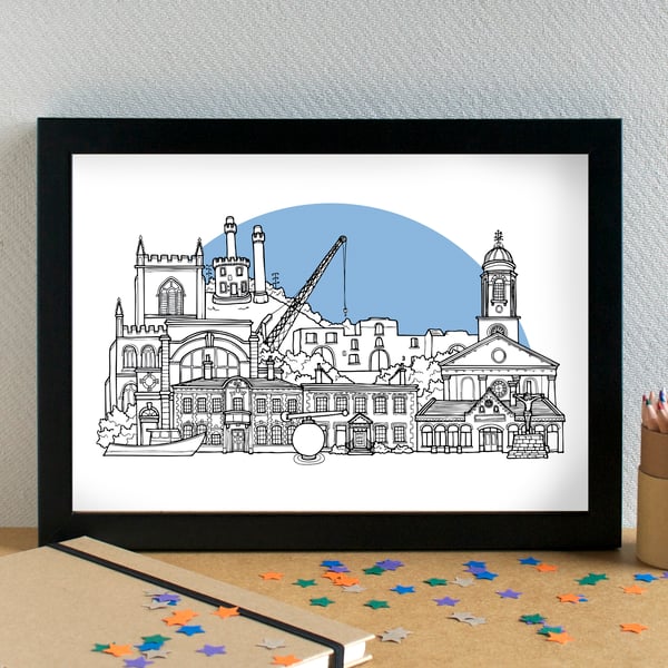 Workington Cumbria Skyline Art Print