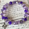 Lucky Cornish Pixie Purple Beaded Wrap Bracelet