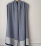 Shawl Scarf Wrap soft merino lambswool smoke blue with tile pattern - Image 2